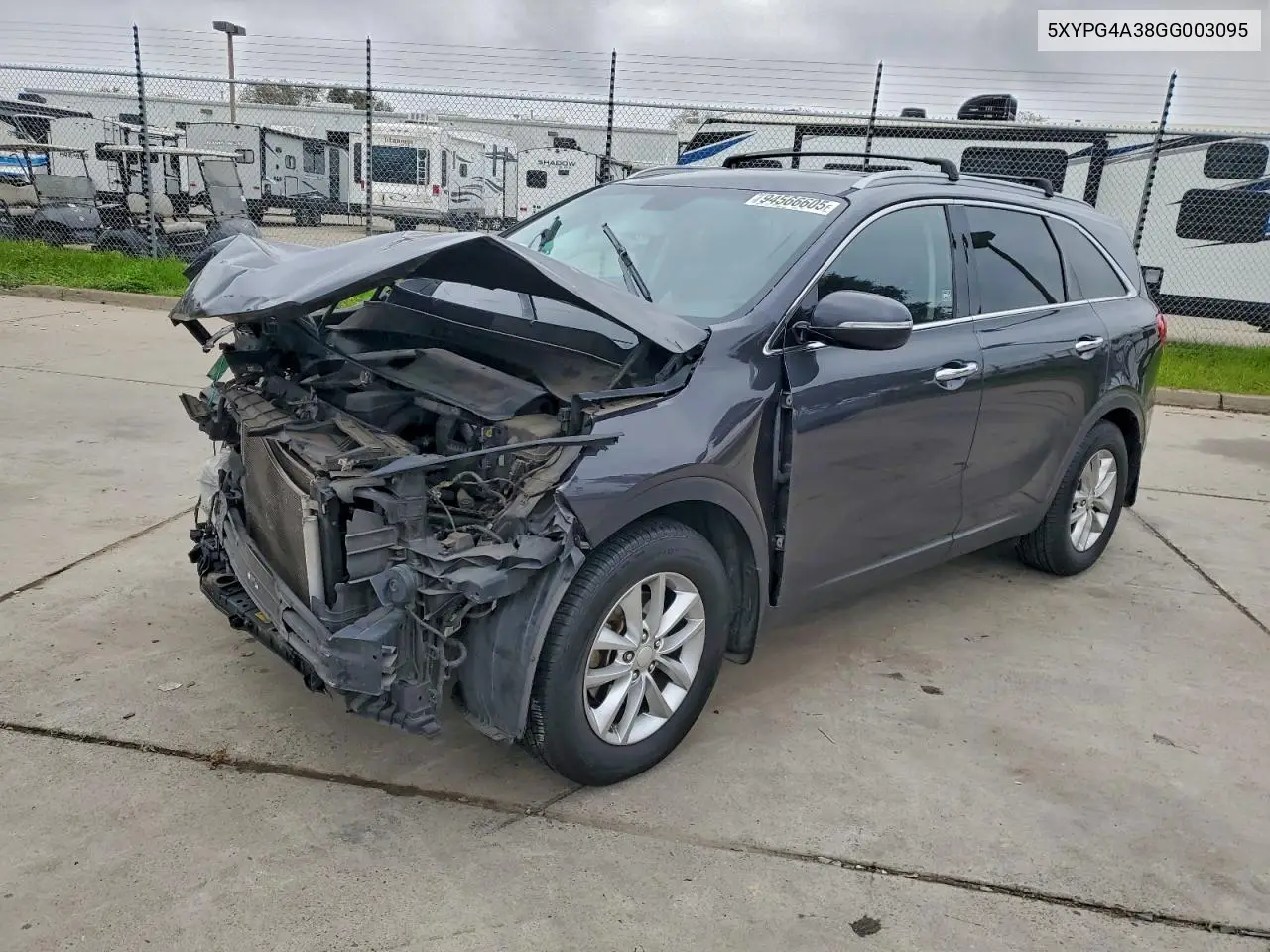 5XYPG4A38GG003095 2016 Kia Sorento Lx