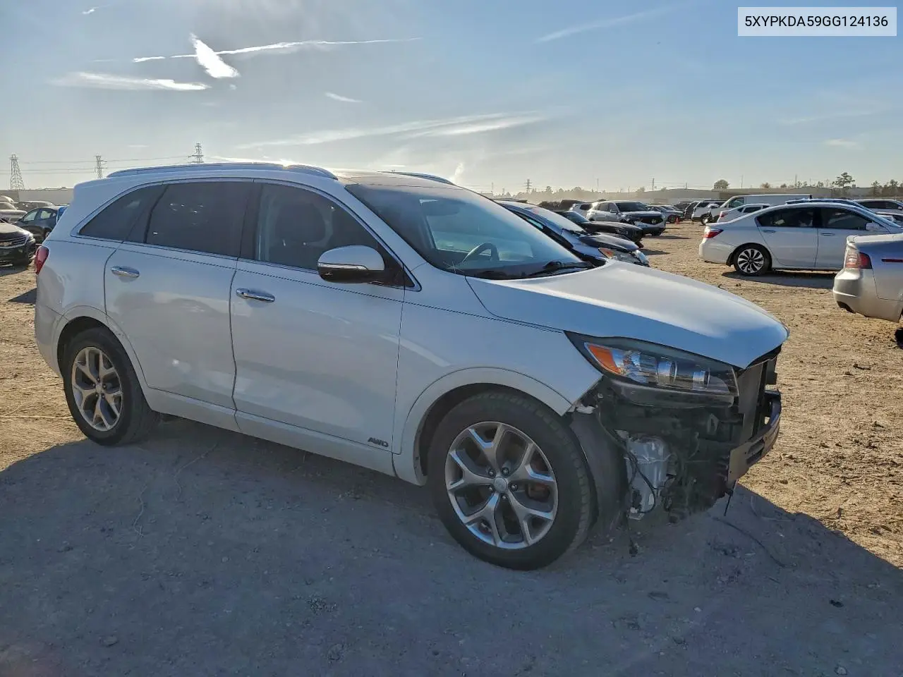 5XYPKDA59GG124136 2016 Kia Sorento Sx