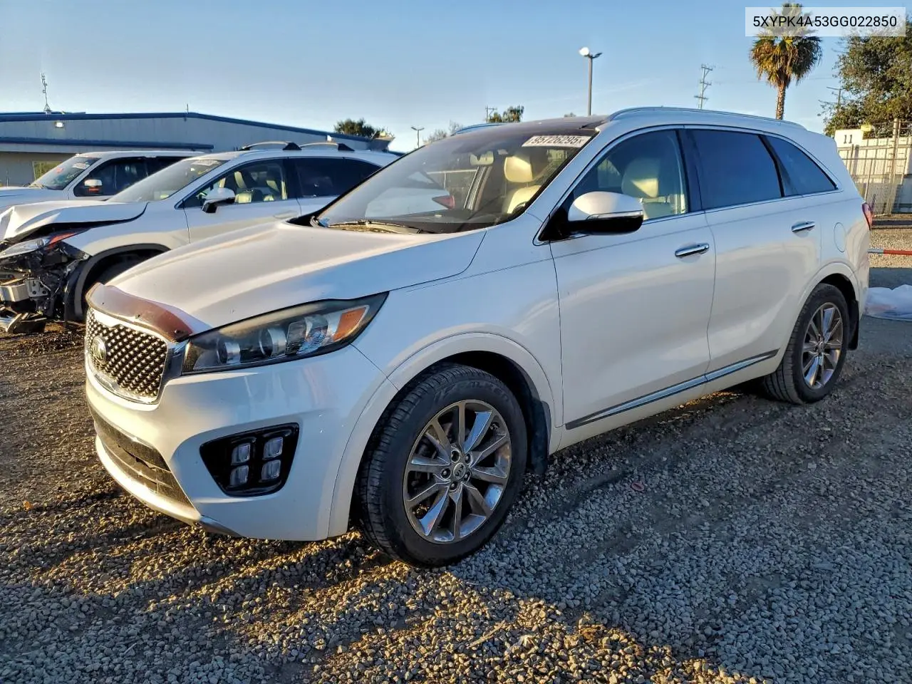 5XYPK4A53GG022850 2016 Kia Sorento Sx