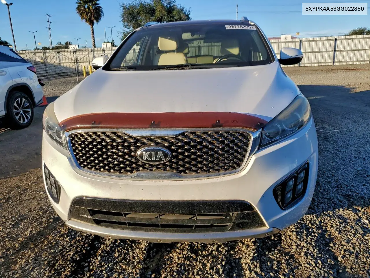 5XYPK4A53GG022850 2016 Kia Sorento Sx