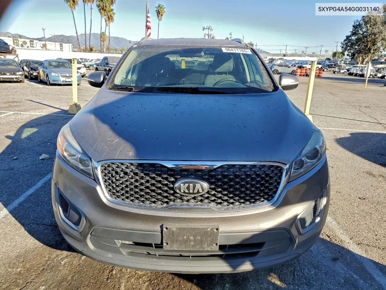 5XYPG4A54GG031140 2016 Kia Sorento Lx