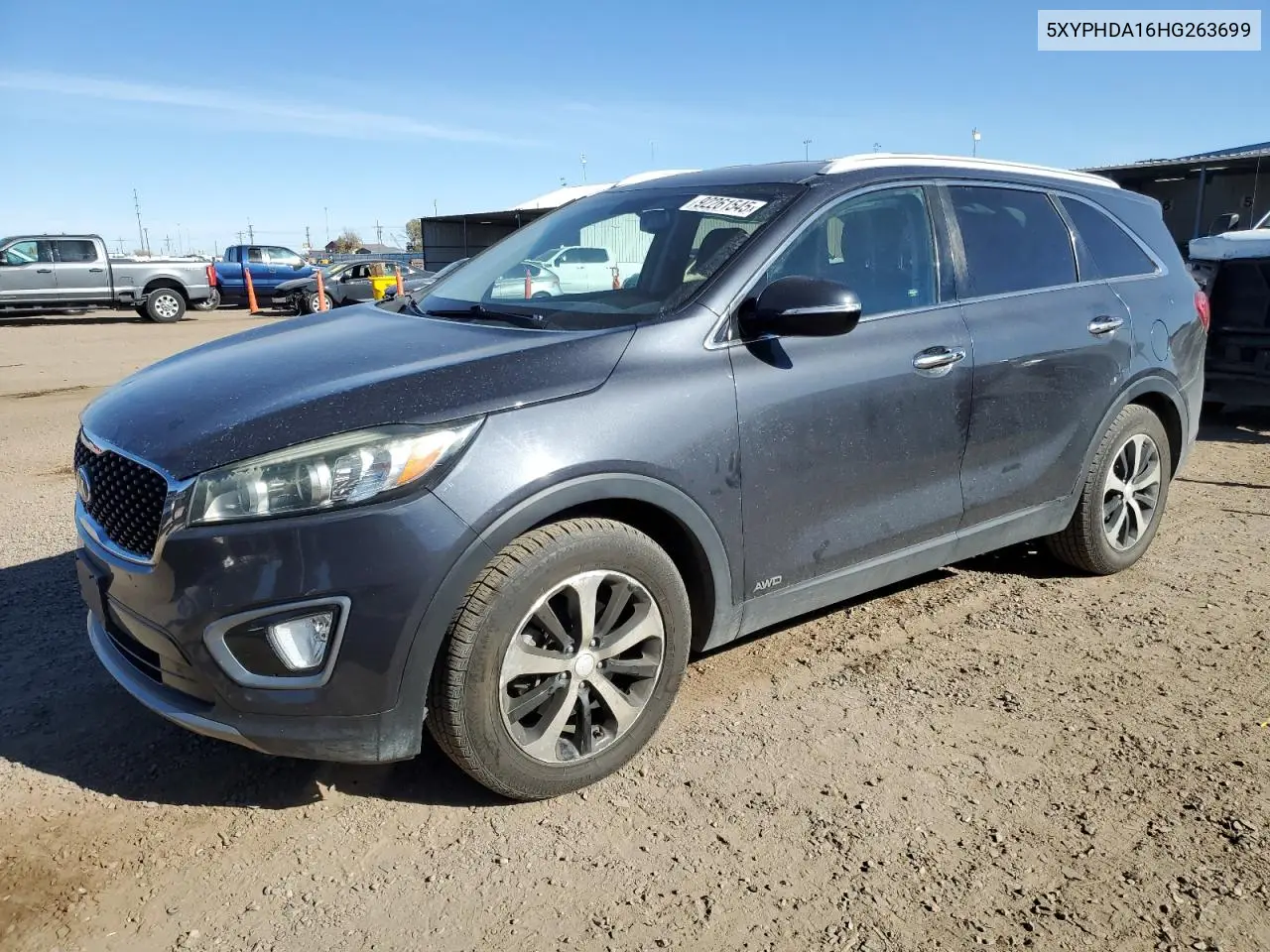 5XYPHDA16HG263699 2017 Kia Sorento Ex
