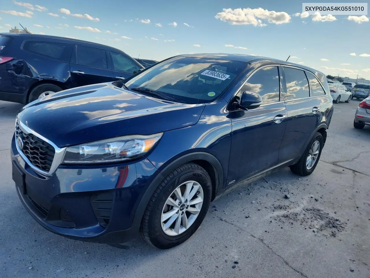 5XYPGDA54KG551010 2019 Kia Sorento Lx