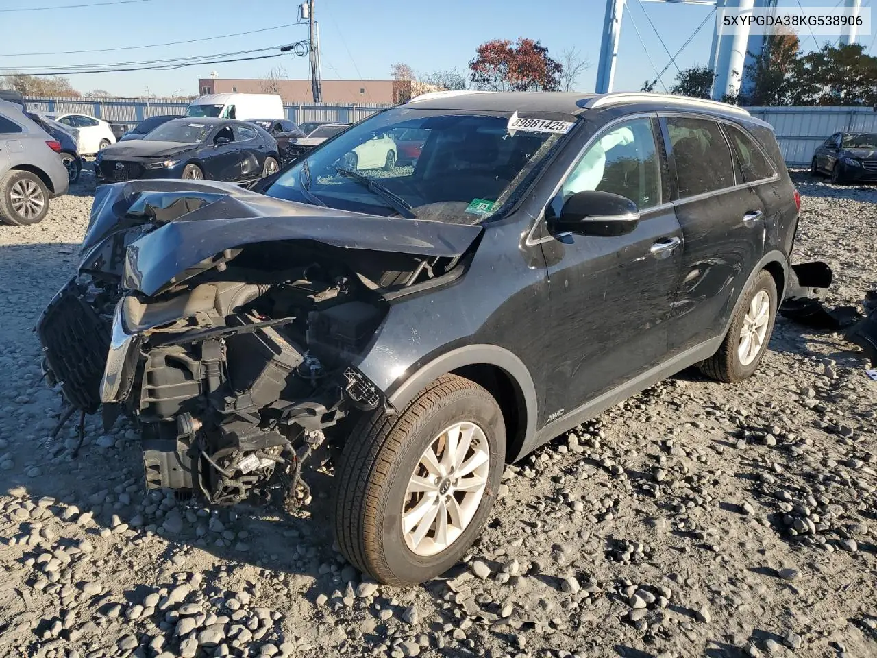 5XYPGDA38KG538906 2019 Kia Sorento L