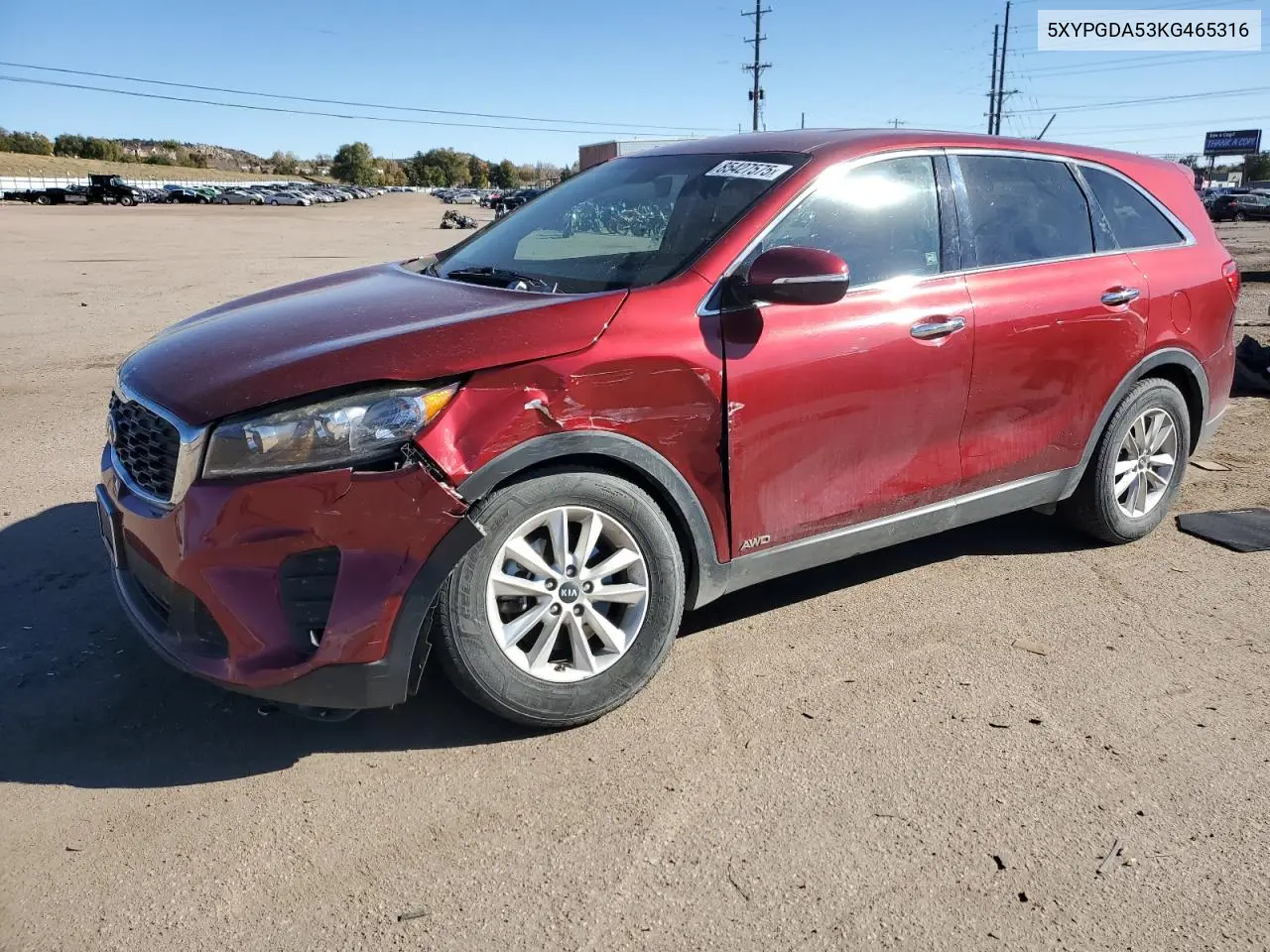 5XYPGDA53KG465316 2019 Kia Sorento Lx