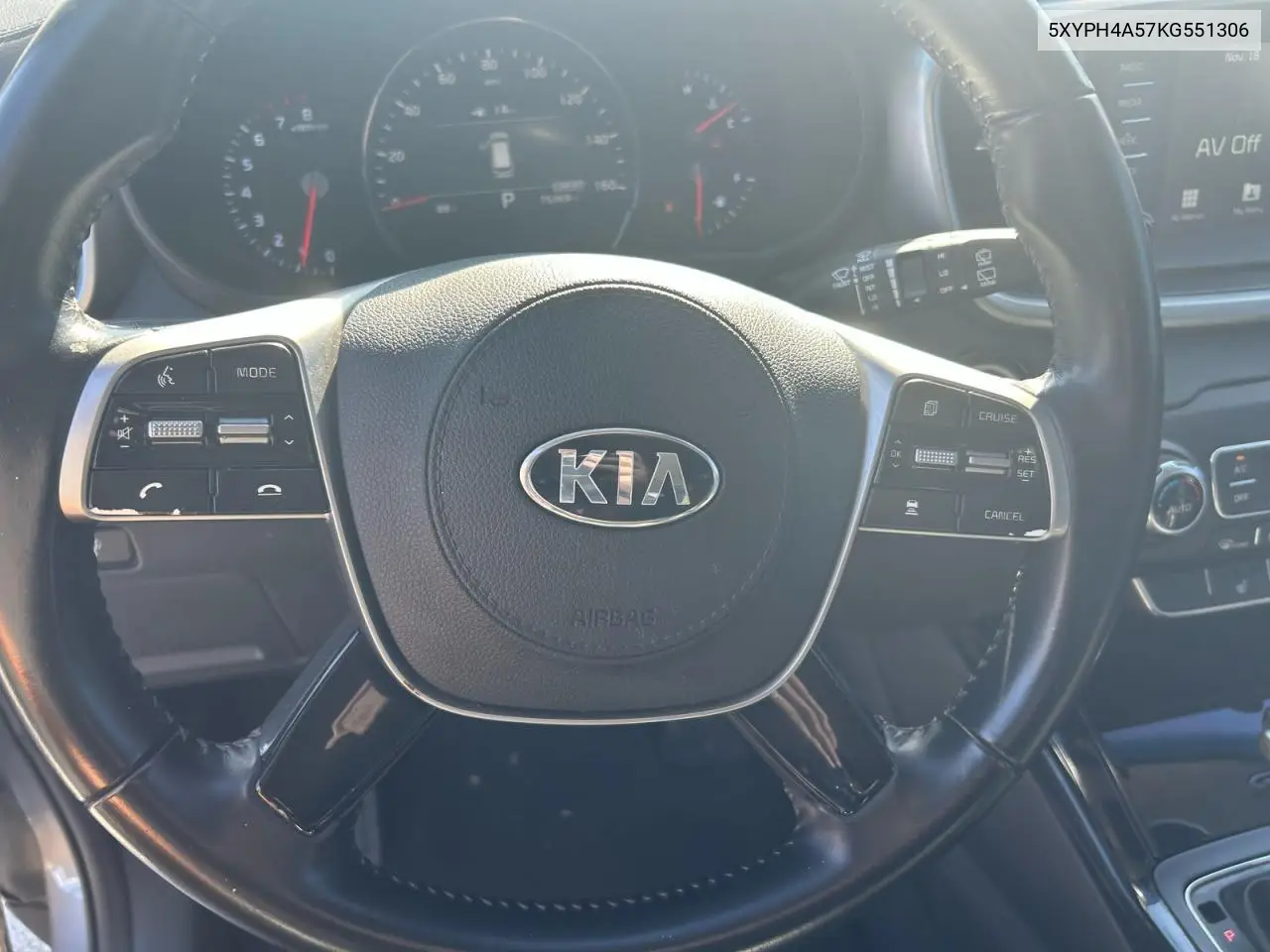 5XYPH4A57KG551306 2019 Kia Sorento Ex