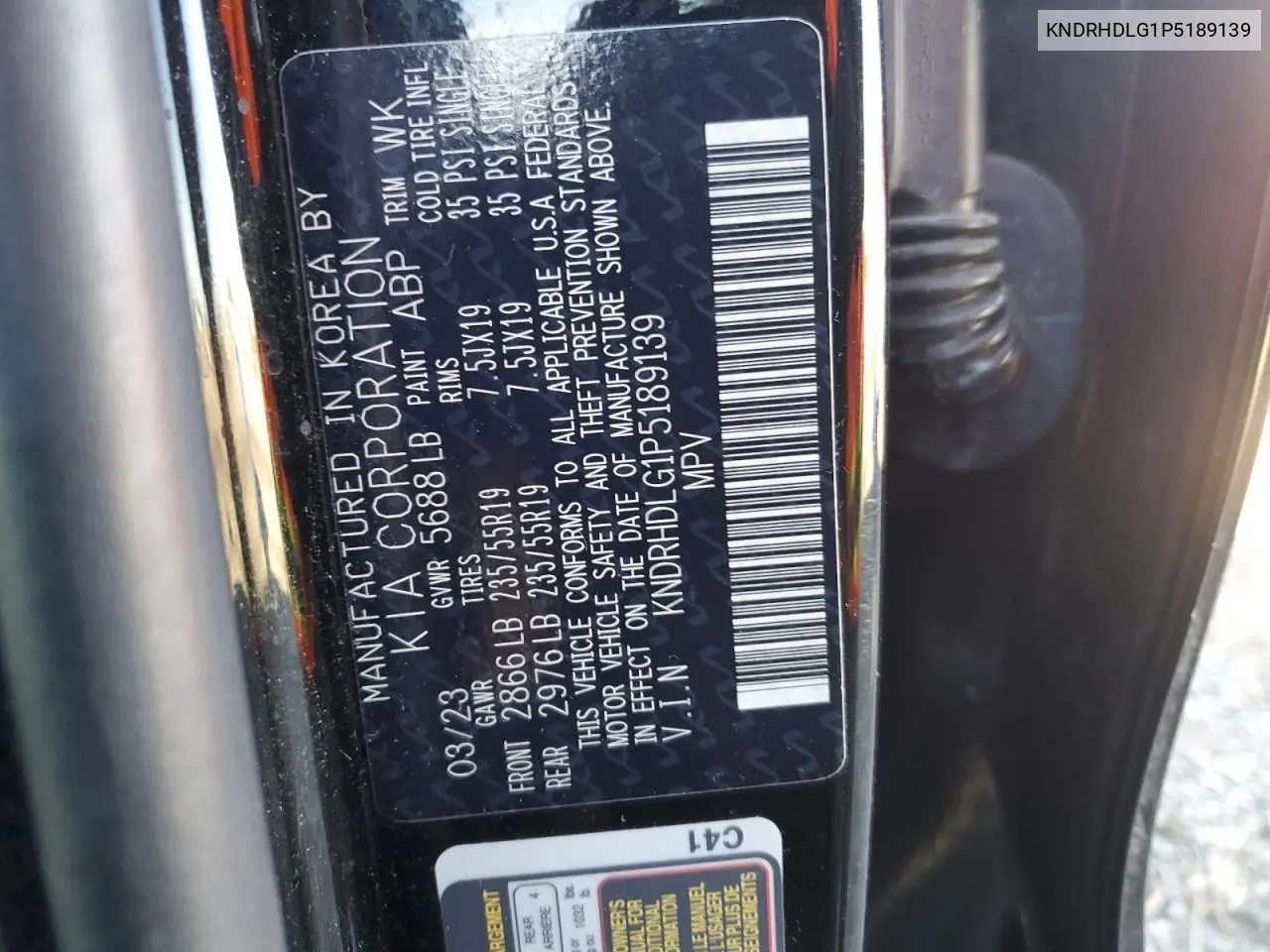 KNDRHDLG1P5189139 2023 Kia Sorento Ex