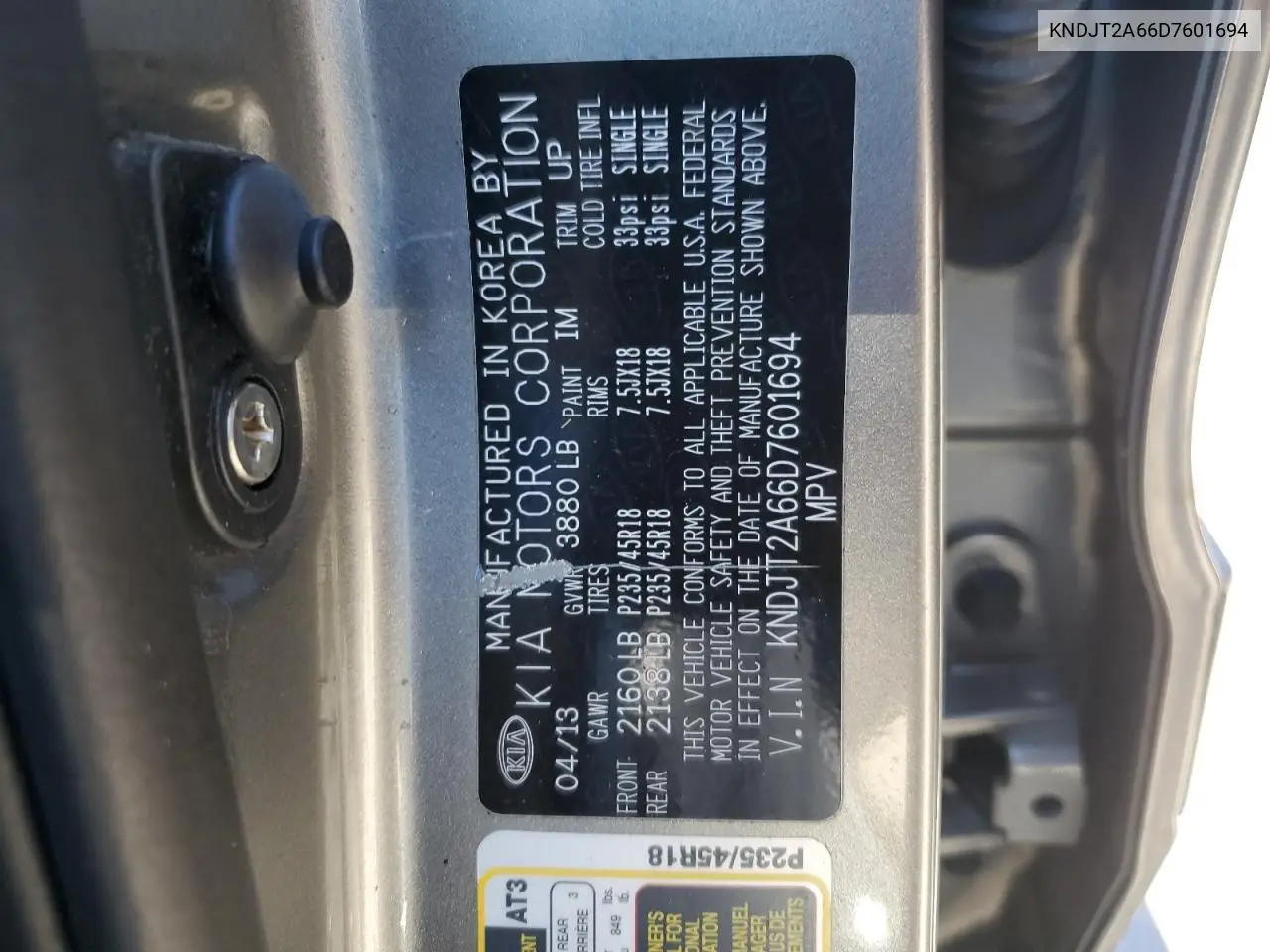 KNDJT2A66D7601694 2013 Kia Soul +