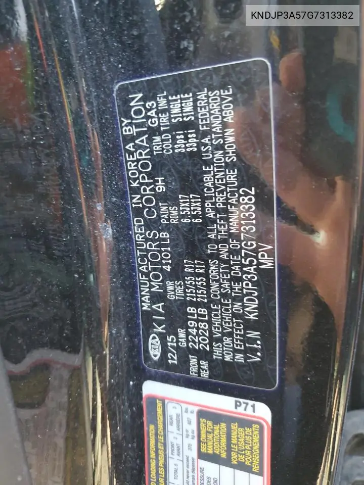 KNDJP3A57G7313382 2016 Kia Soul +