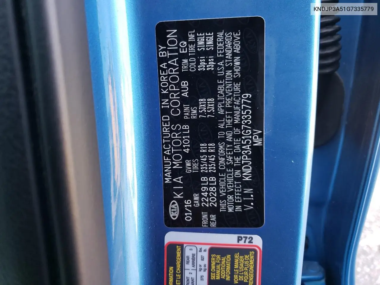 KNDJP3A51G7335779 2016 Kia Soul +