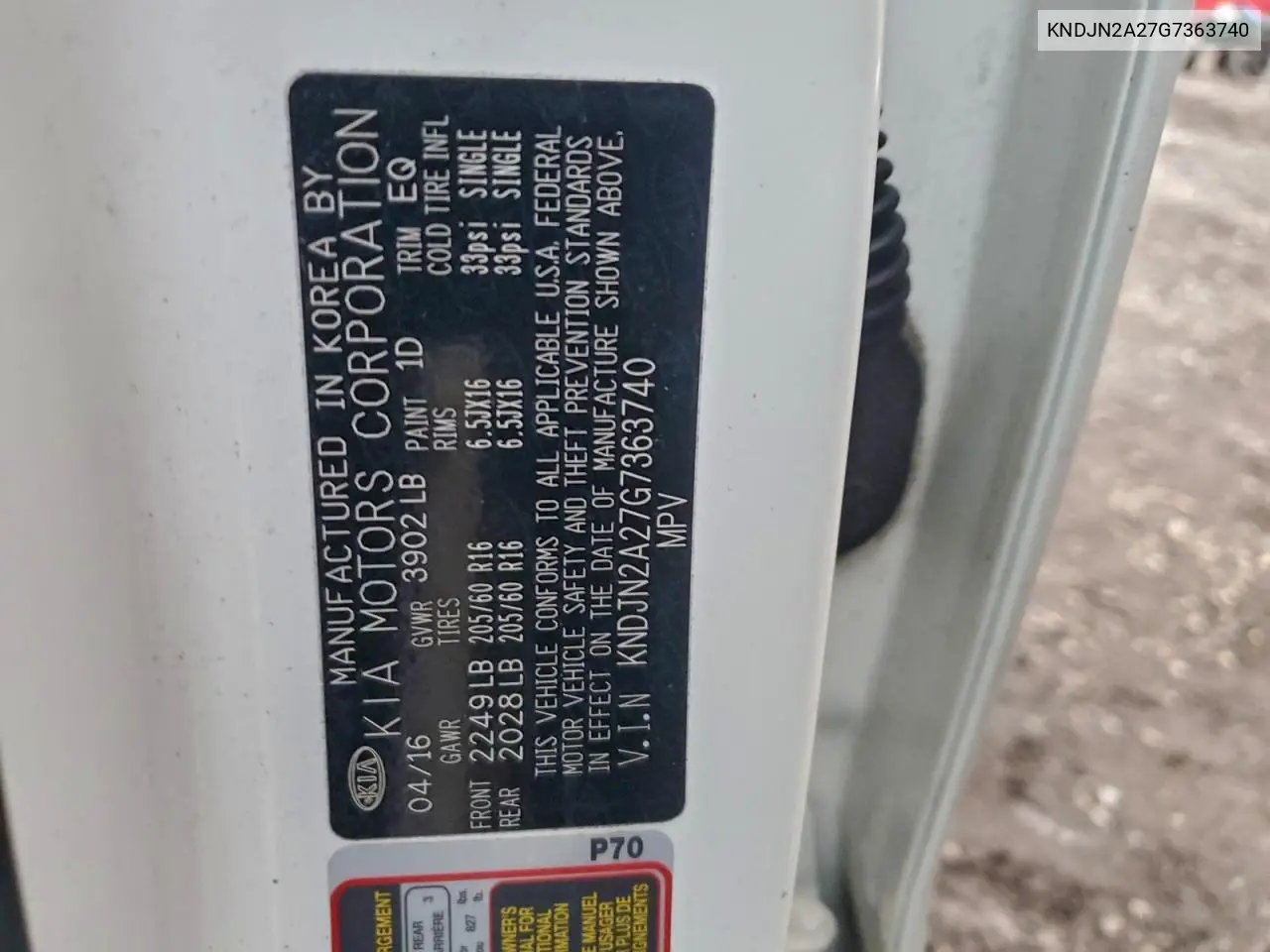 KNDJN2A27G7363740 2016 Kia Soul