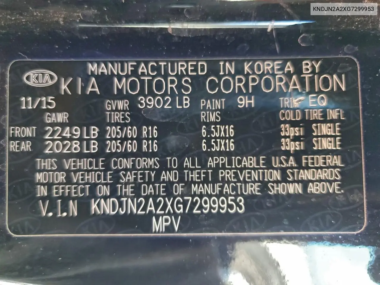 KNDJN2A2XG7299953 2016 Kia Soul