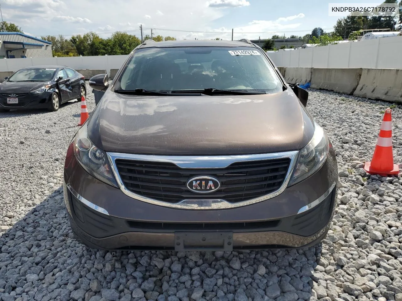 2012 Kia Sportage Base VIN: KNDPB3A26C7178792 Lot: 72142974