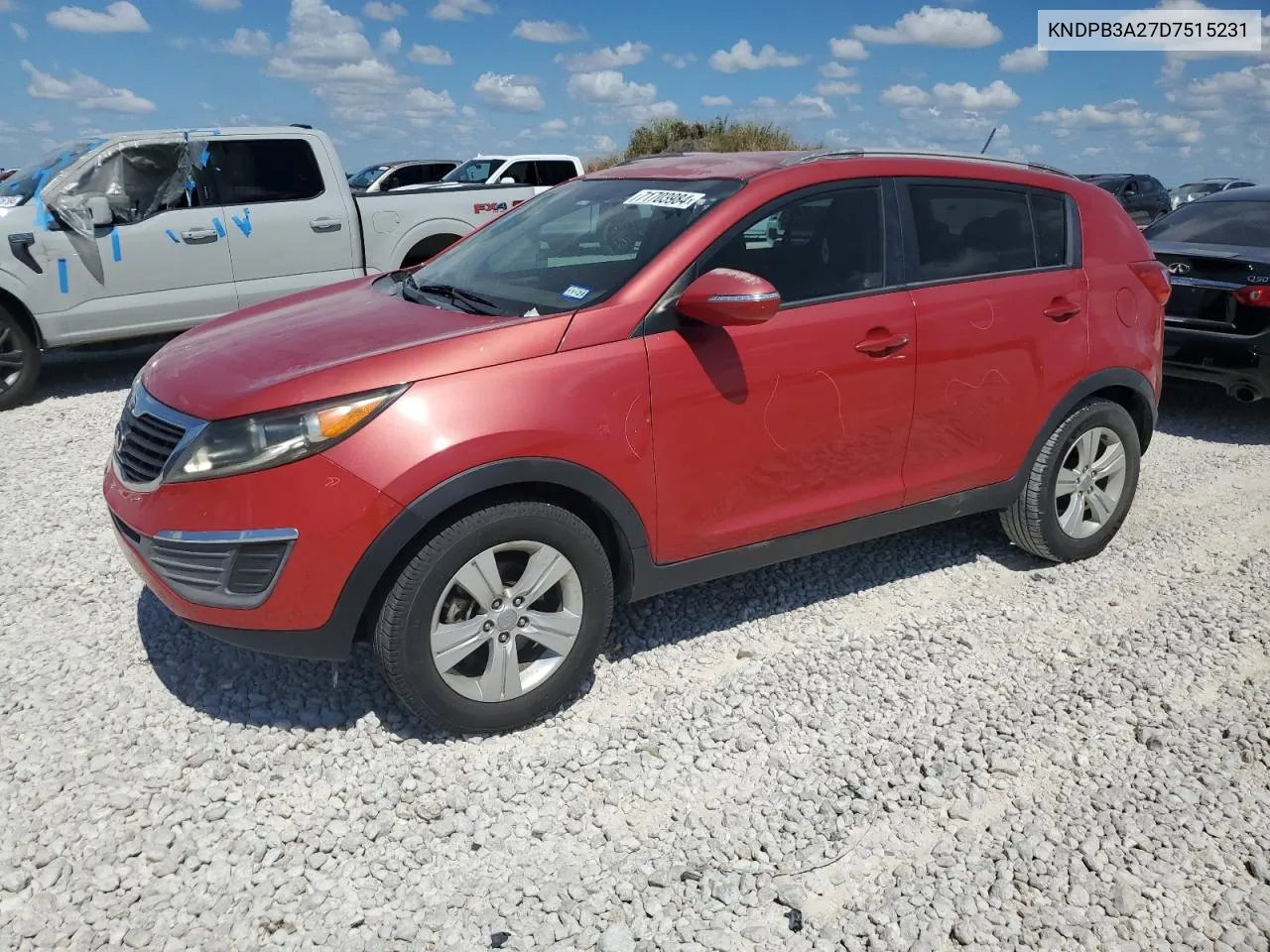 2013 Kia Sportage Base VIN: KNDPB3A27D7515231 Lot: 71703984