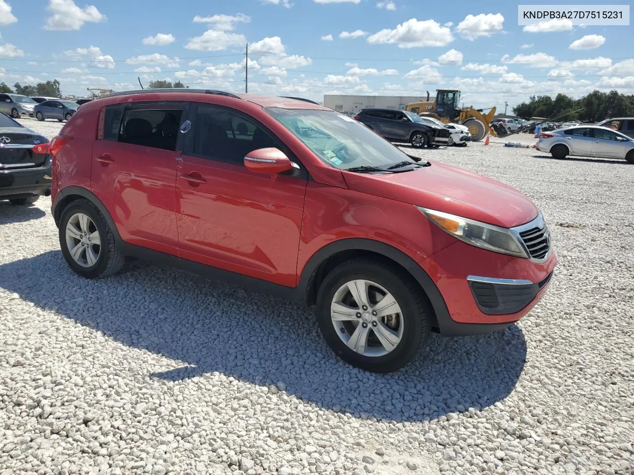 2013 Kia Sportage Base VIN: KNDPB3A27D7515231 Lot: 71703984