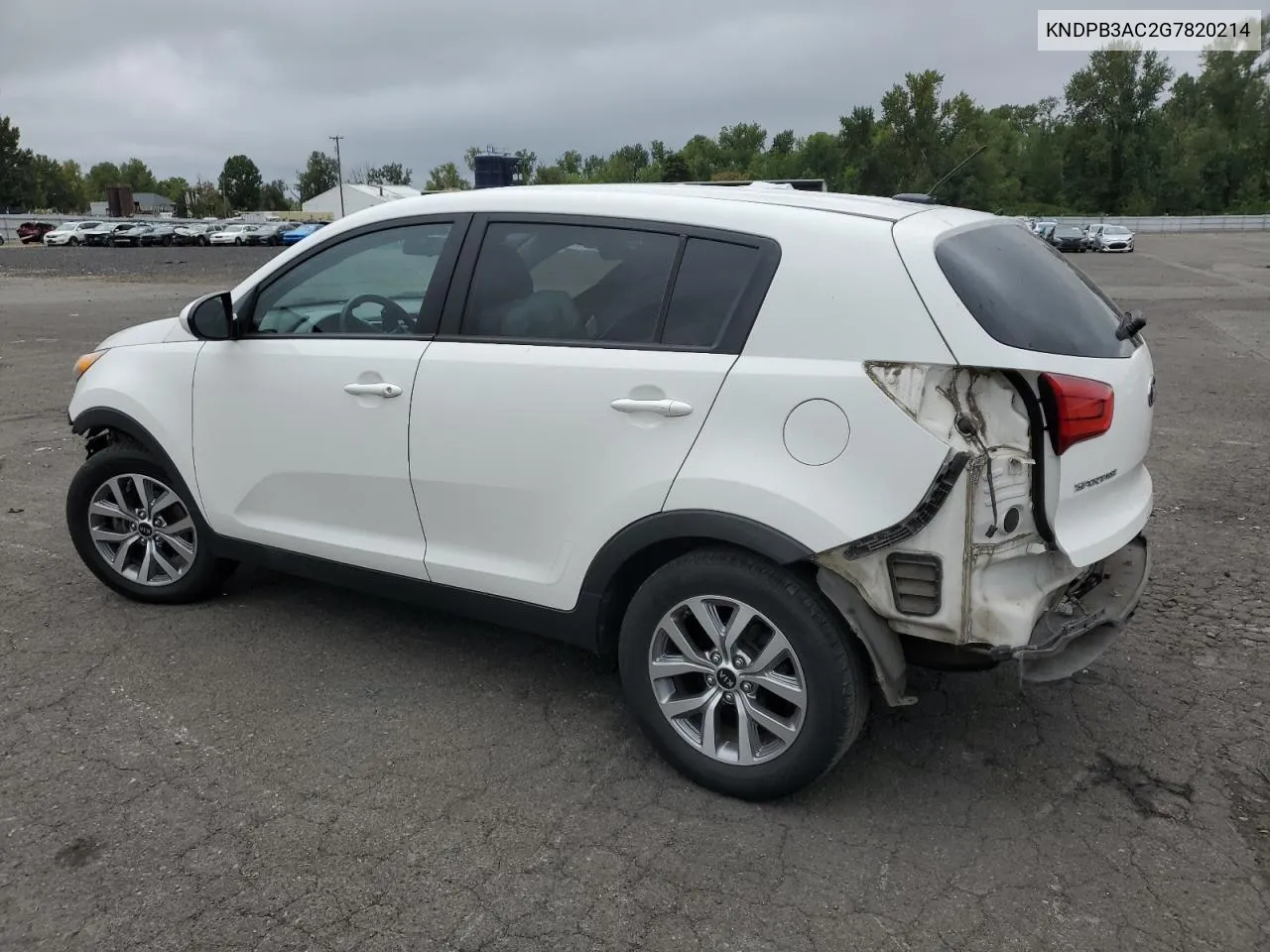 2016 Kia Sportage Lx VIN: KNDPB3AC2G7820214 Lot: 71163084