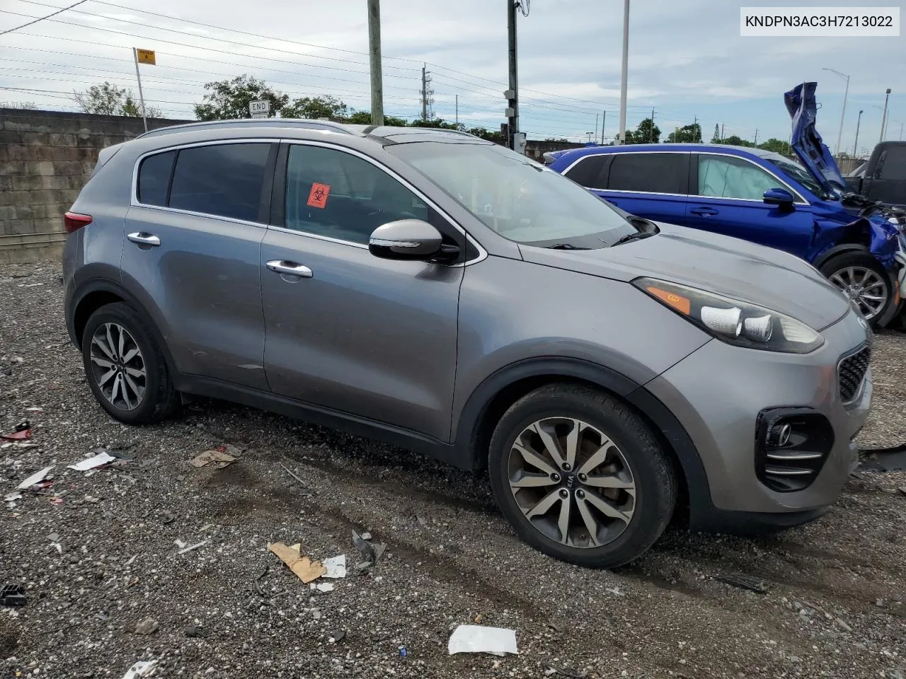 2017 Kia Sportage Ex VIN: KNDPN3AC3H7213022 Lot: 72322334