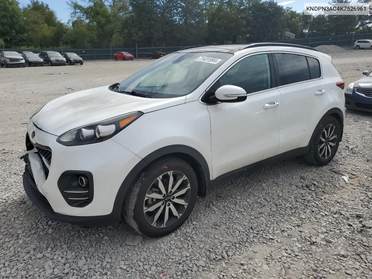 2019 Kia Sportage Ex VIN: KNDPN3AC4K7526961 Lot: 71431994