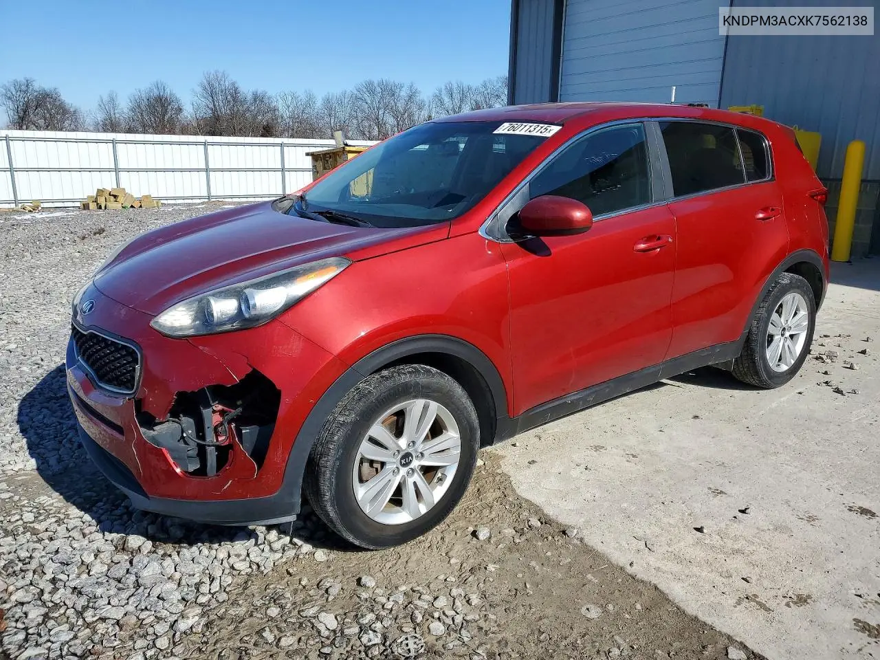KNDPM3ACXK7562138 2019 Kia Sportage Lx