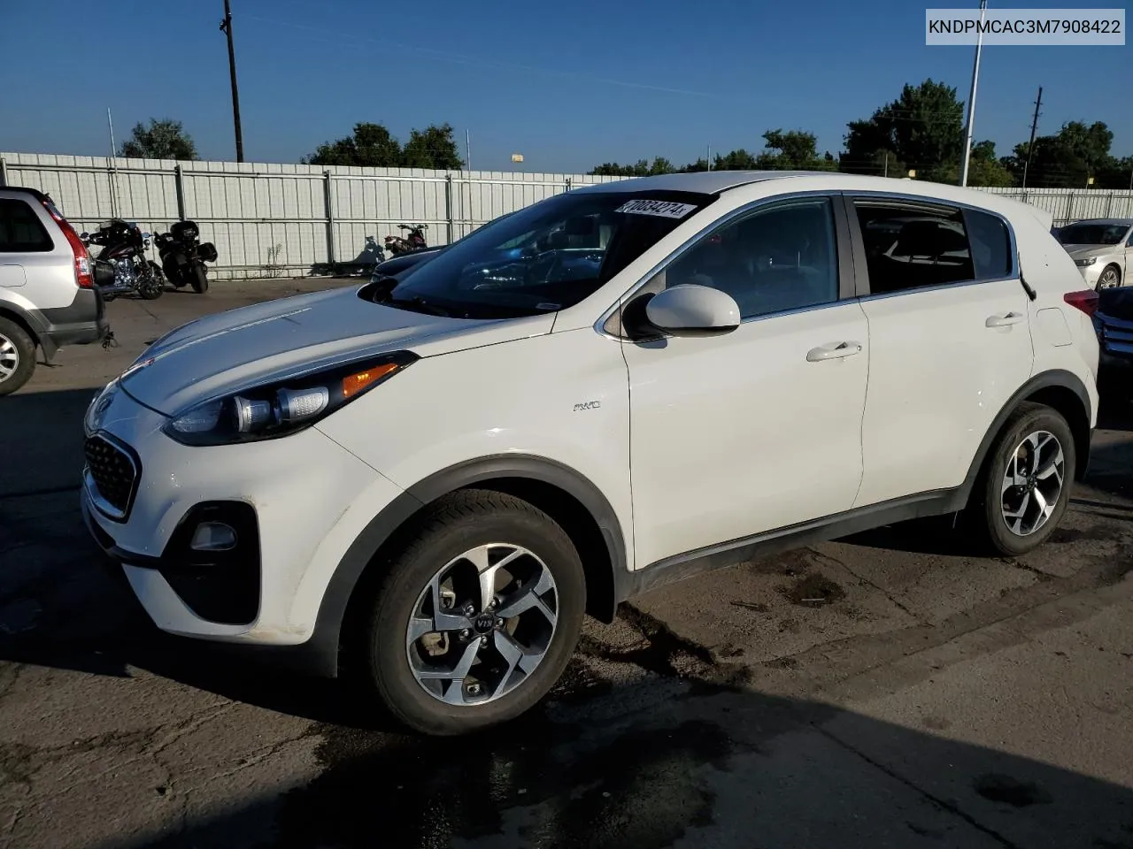 2021 Kia Sportage Lx VIN: KNDPMCAC3M7908422 Lot: 70034274