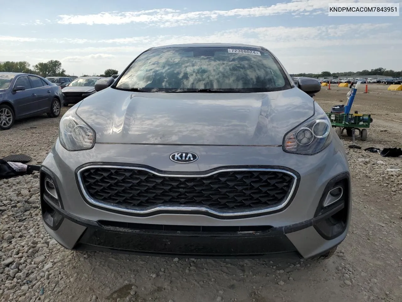 2021 Kia Sportage Lx VIN: KNDPMCAC0M7843951 Lot: 72388024