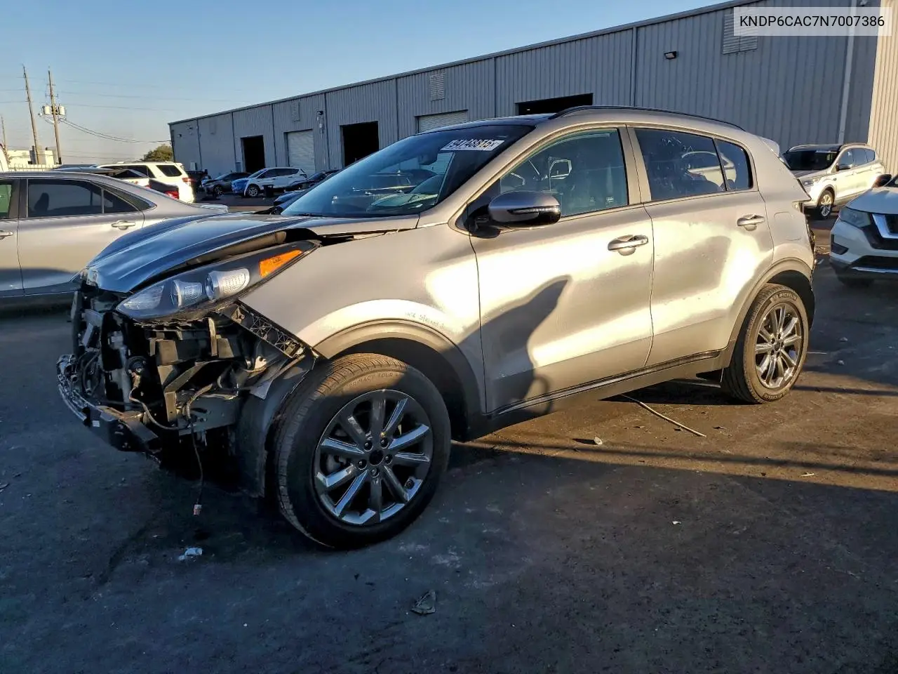 KNDP6CAC7N7007386 2022 Kia Sportage S