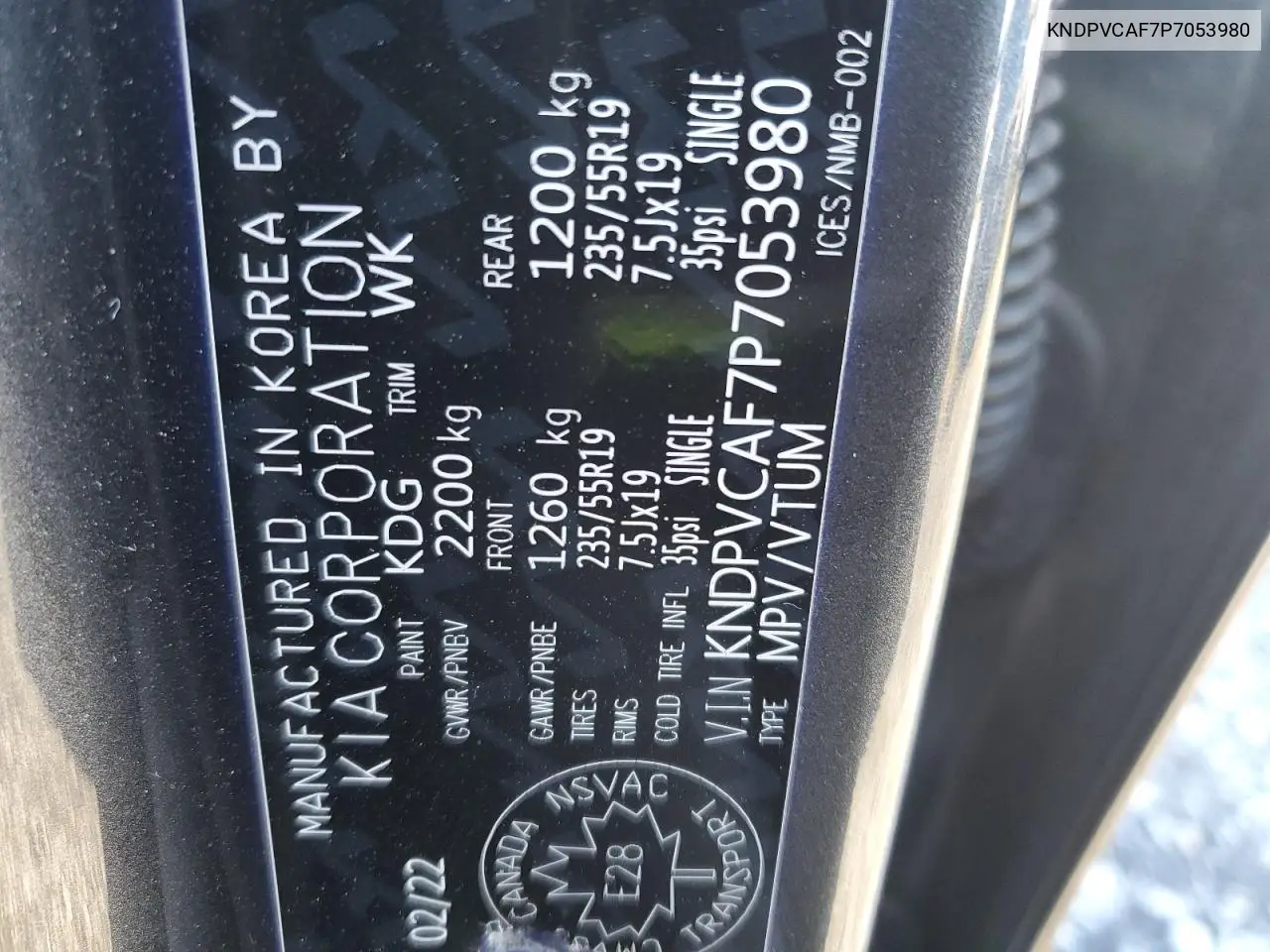 KNDPVCAF7P7053980 2023 Kia Sportage Ex
