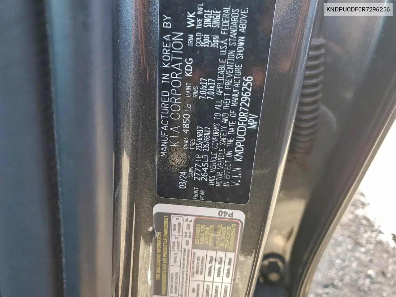 KNDPUCDF0R7296256 2024 Kia Sportage Lx