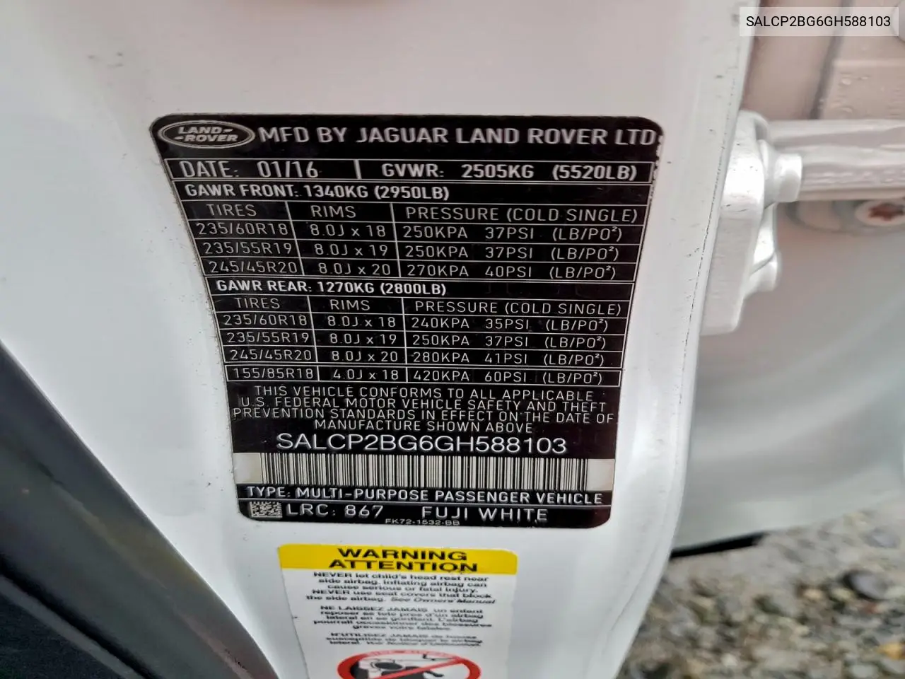 SALCP2BG6GH588103 2016 Land Rover Discovery Sport Se
