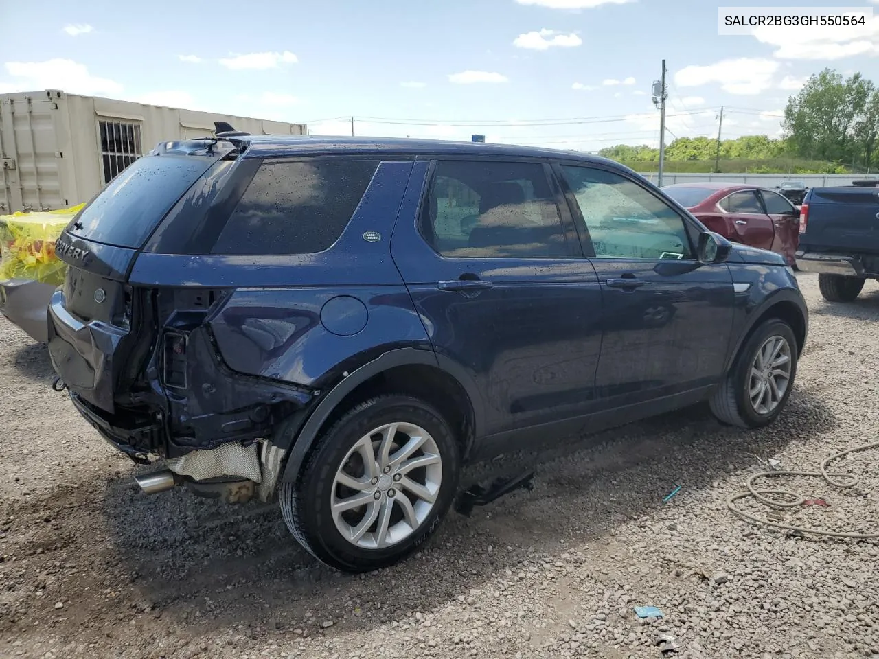 2016 Land Rover Discovery Sport Hse VIN: SALCR2BG3GH550564 Lot: 55868344