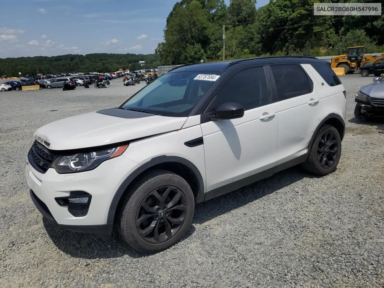 2016 Land Rover Discovery Sport Hse VIN: SALCR2BG6GH547996 Lot: 63787694