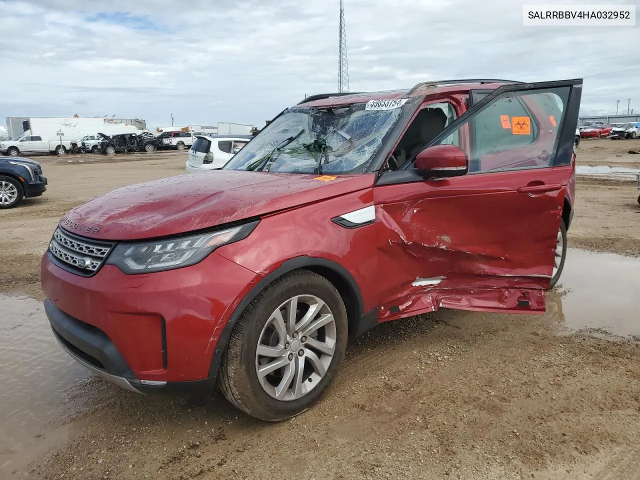 2017 Land Rover Discovery Hse VIN: SALRRBBV4HA032952 Lot: 59853754