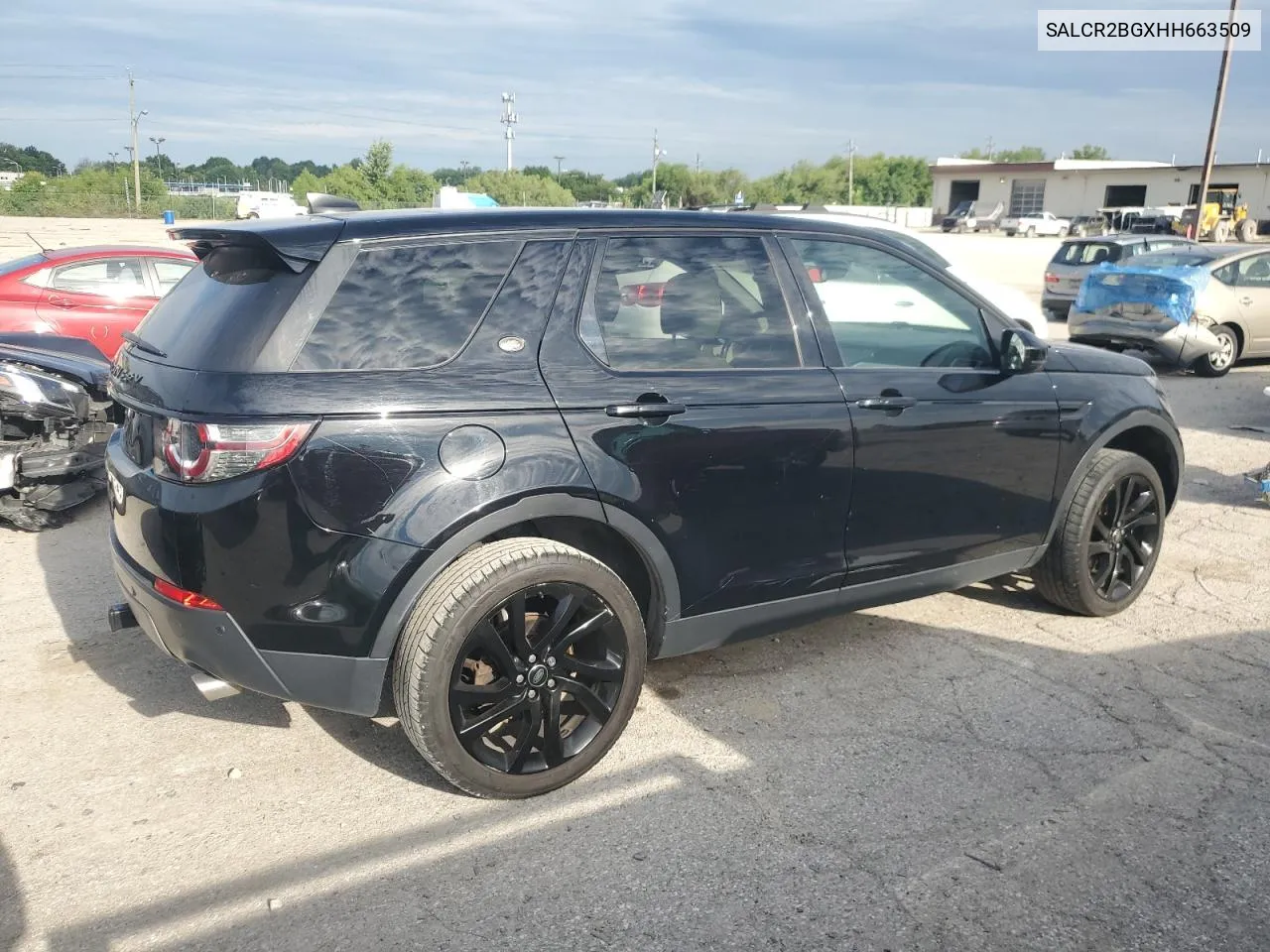 2017 Land Rover Discovery Sport Hse VIN: SALCR2BGXHH663509 Lot: 61098564