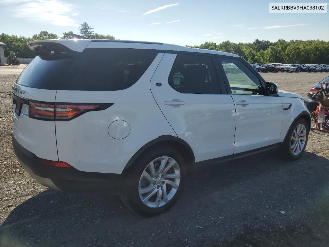 2017 Land Rover Discovery Hse VIN: SALRRBBV9HA038102 Lot: 61229634