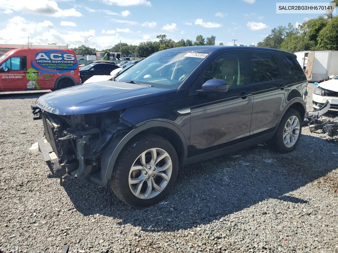 SALCR2BG3HH670141 2017 Land Rover Discovery Sport Hse