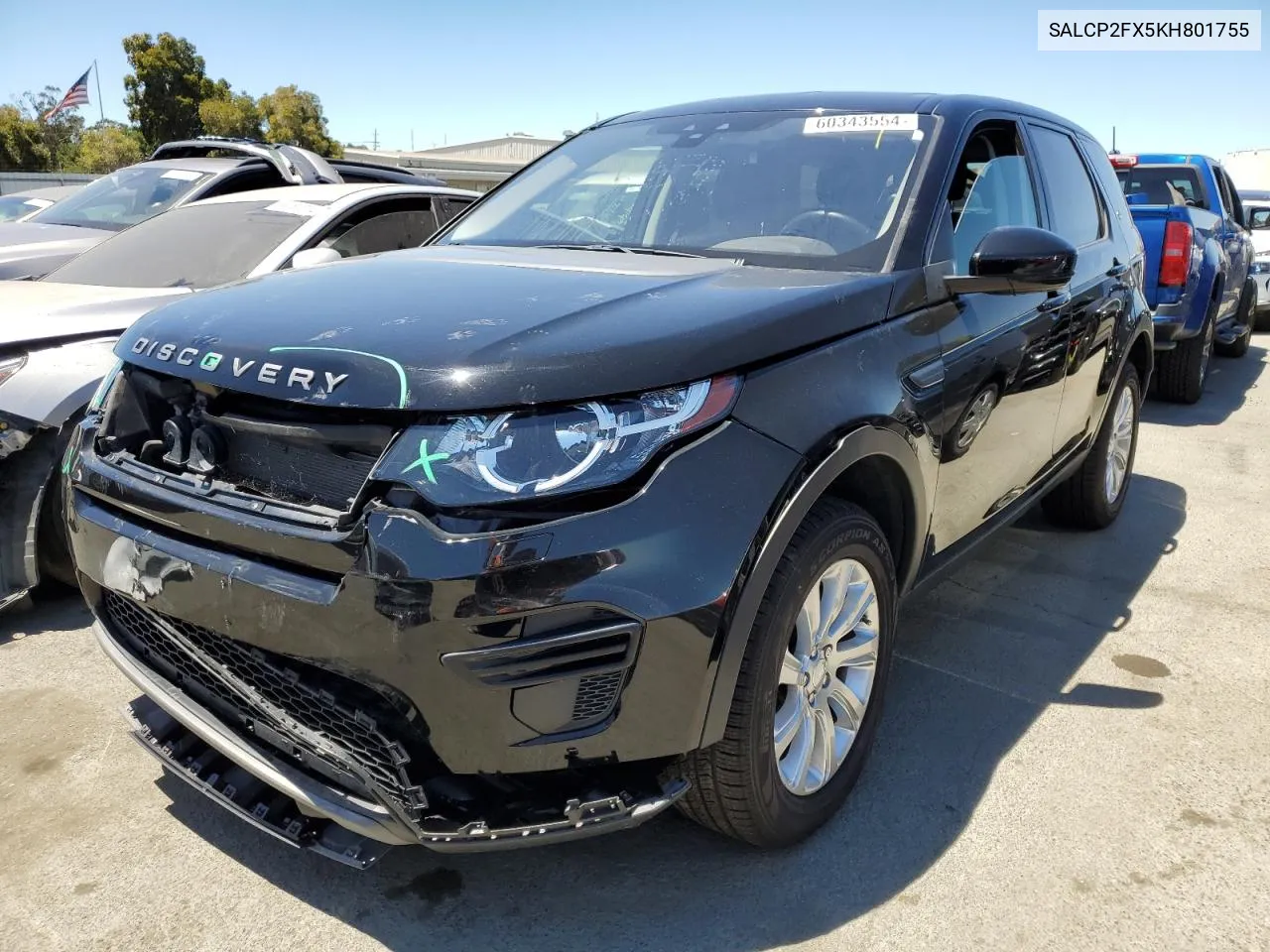 2019 Land Rover Discovery Sport Se VIN: SALCP2FX5KH801755 Lot: 60343554