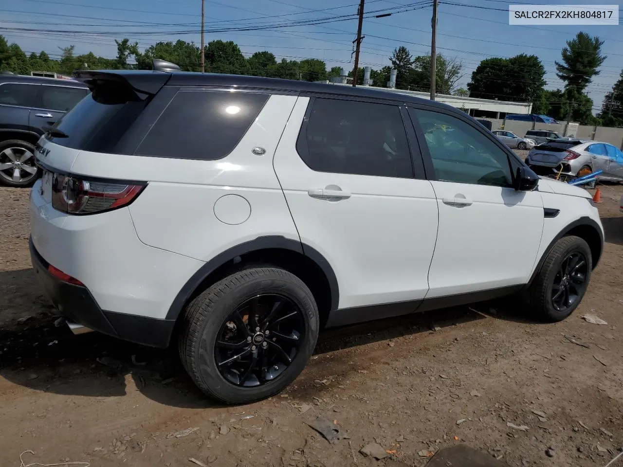 2019 Land Rover Discovery Sport Hse VIN: SALCR2FX2KH804817 Lot: 60438534