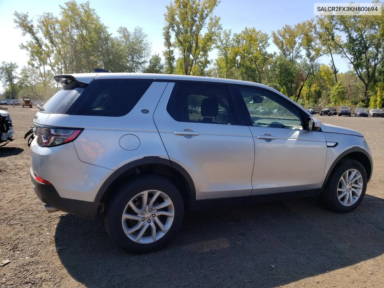 2019 Land Rover Discovery Sport Hse VIN: SALCR2FX3KH800694 Lot: 62057084