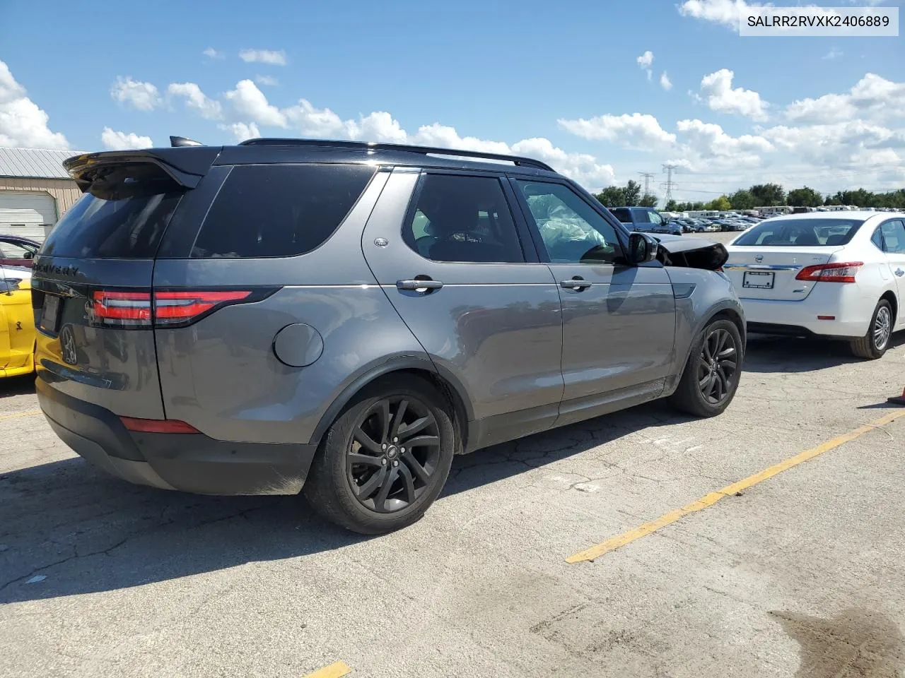 2019 Land Rover Discovery Hse VIN: SALRR2RVXK2406889 Lot: 70643184