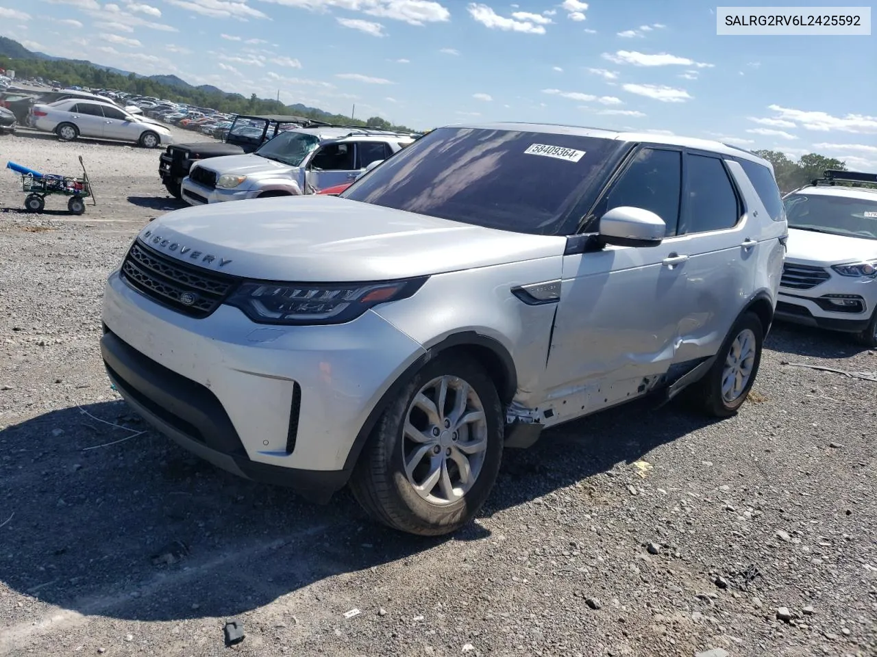 2020 Land Rover Discovery Se VIN: SALRG2RV6L2425592 Lot: 58409364