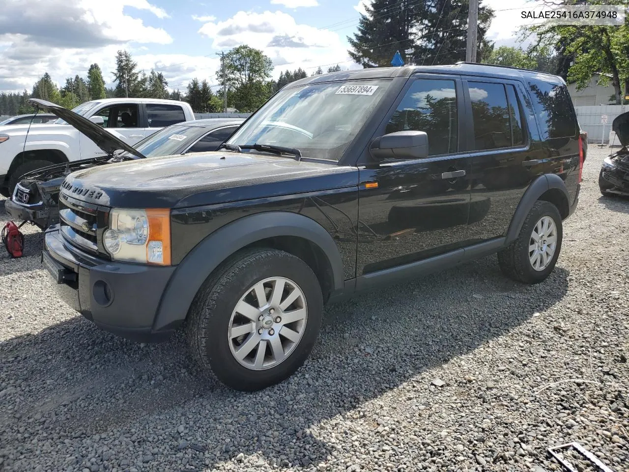 2006 Land Rover Lr3 Se VIN: SALAE25416A374948 Lot: 55697894