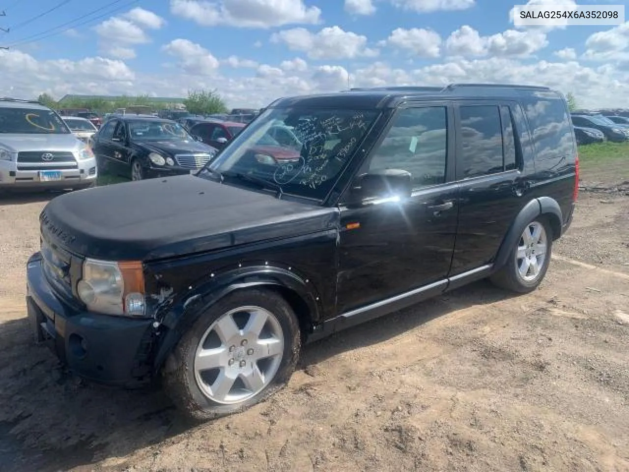 2006 Land Rover Lr3 Hse VIN: SALAG254X6A352098 Lot: 55747224