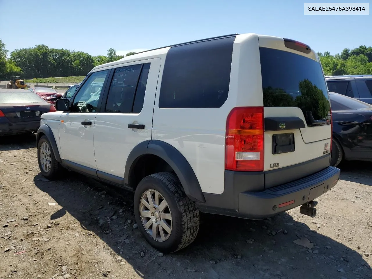 2006 Land Rover Lr3 Se VIN: SALAE25476A398414 Lot: 55814744