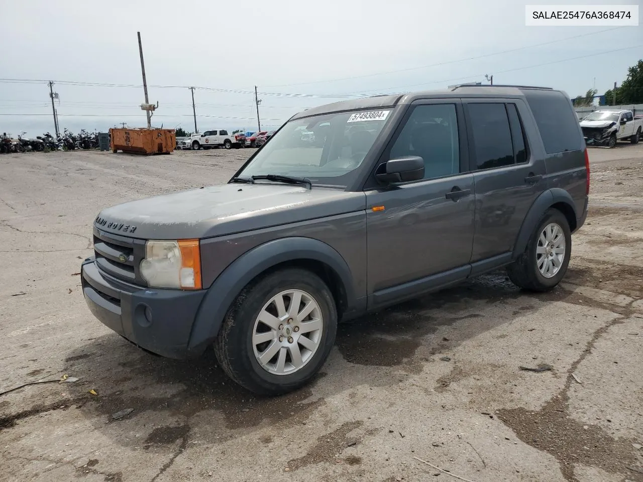 2006 Land Rover Lr3 Se VIN: SALAE25476A368474 Lot: 57493804