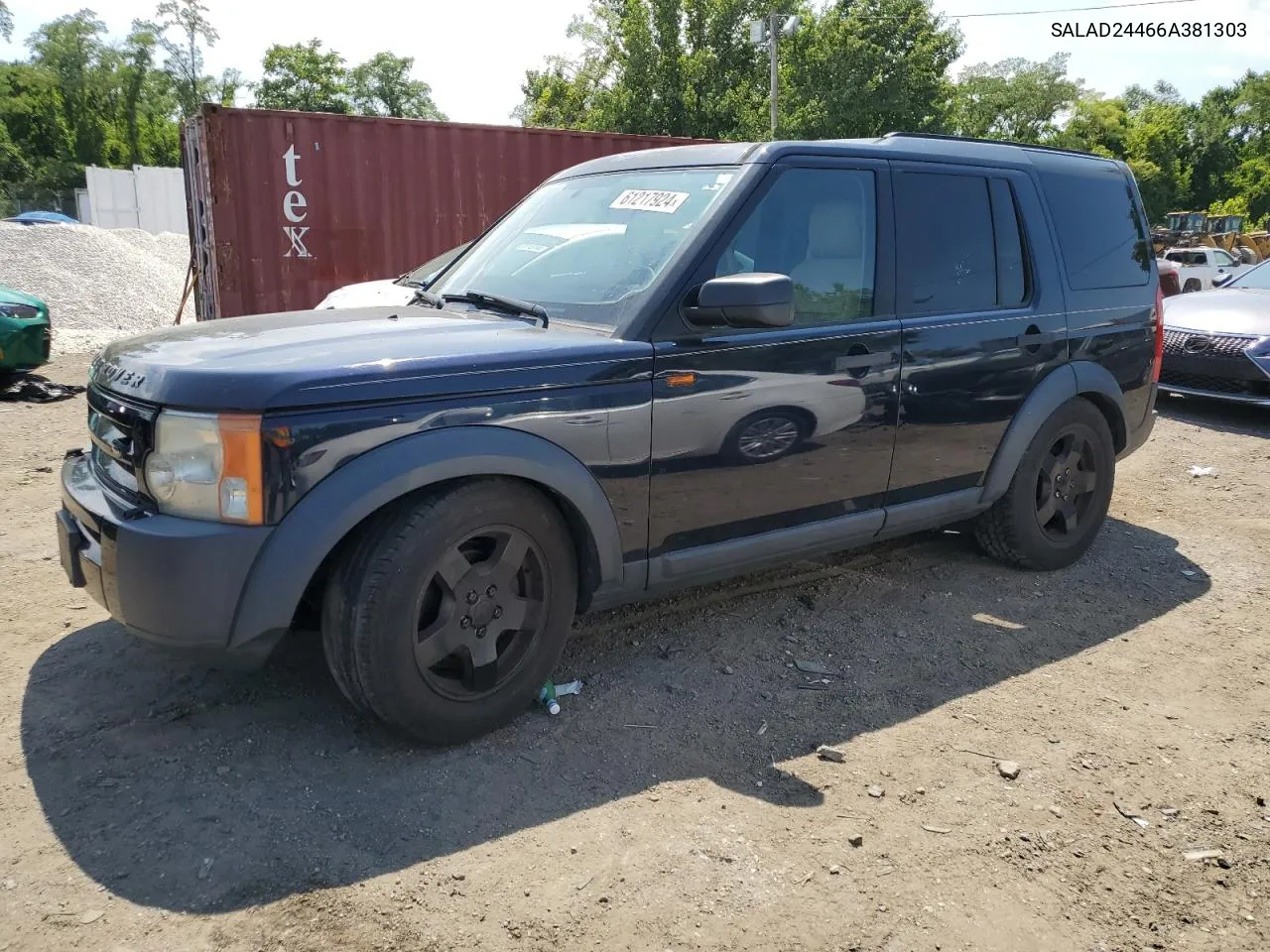 2006 Land Rover Lr3 Se VIN: SALAD24466A381303 Lot: 61217924