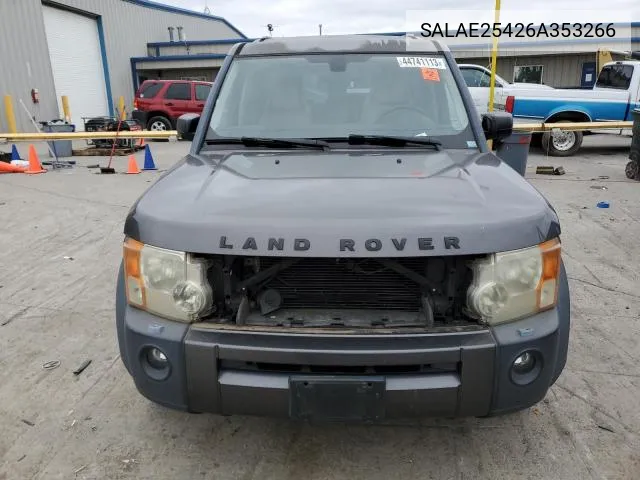 2006 Land Rover Lr3 Se VIN: SALAE25426A353266 Lot: 62253204