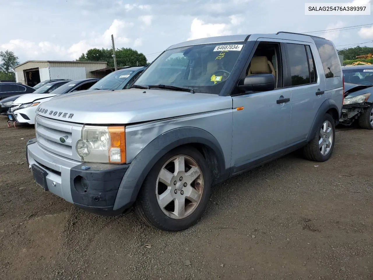 2006 Land Rover Lr3 Hse VIN: SALAG25476A389397 Lot: 64687034