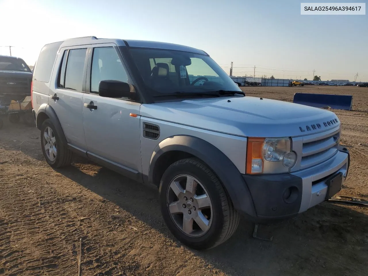 2006 Land Rover Lr3 Hse VIN: SALAG25496A394617 Lot: 70665684