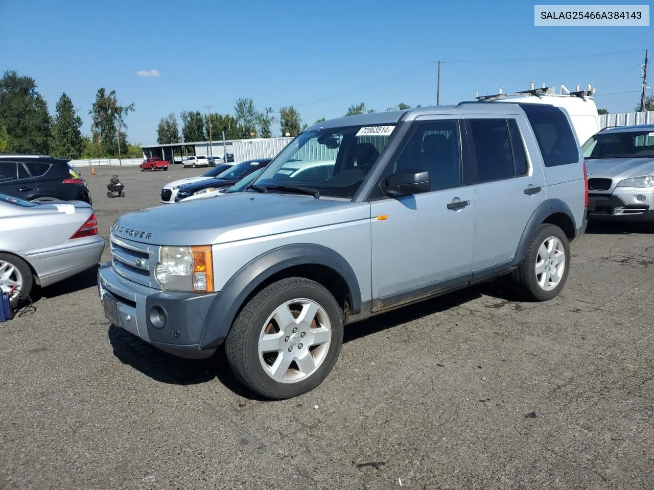 2006 Land Rover Lr3 Hse VIN: SALAG25466A384143 Lot: 72863514