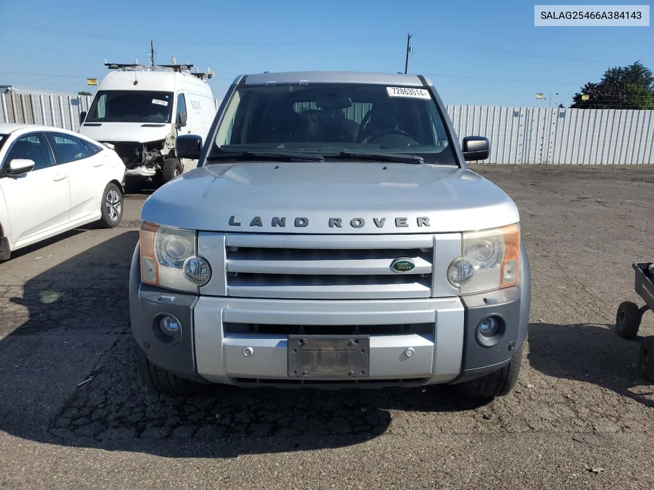 2006 Land Rover Lr3 Hse VIN: SALAG25466A384143 Lot: 72863514